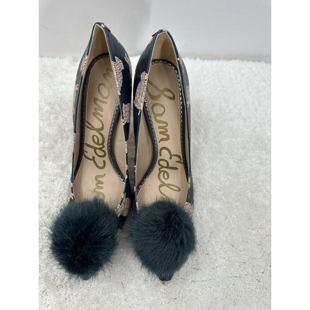 Sam Edelman Ladies' Shoes, Pumps, Sheep and Pompoms Design. Teal. Size 8 US. - Picture 4 of 10